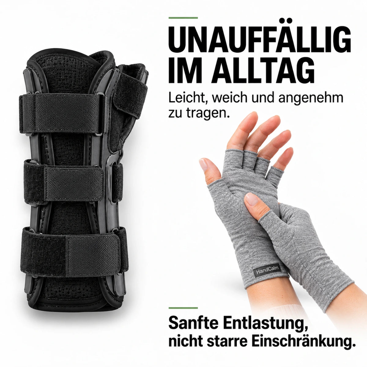 HandCalm™ Kompressionshandschuhe. Weniger Handschmerzen. Weniger Steifheit. Mehr Beweglichkeit.