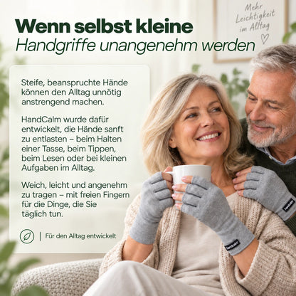 HandCalm™ Kompressionshandschuhe. Weniger Handschmerzen. Weniger Steifheit. Mehr Beweglichkeit.